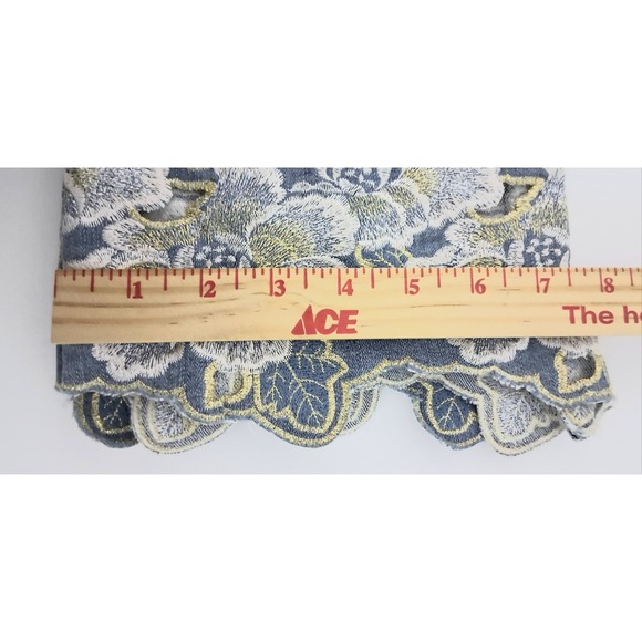 Pilcro Anthropologie Jeans Size 32 Blue High Rise Bootcut Embroidered Cropped - Picture 14 of 14